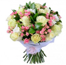 White-pink bouquet for Mother's Day
